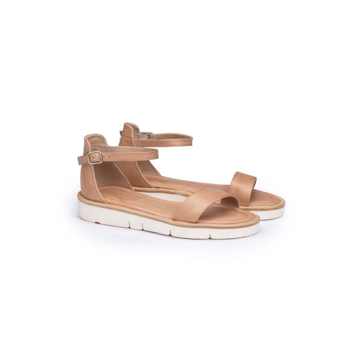 Minimalistische Ledersandalen mit Plateausohle
