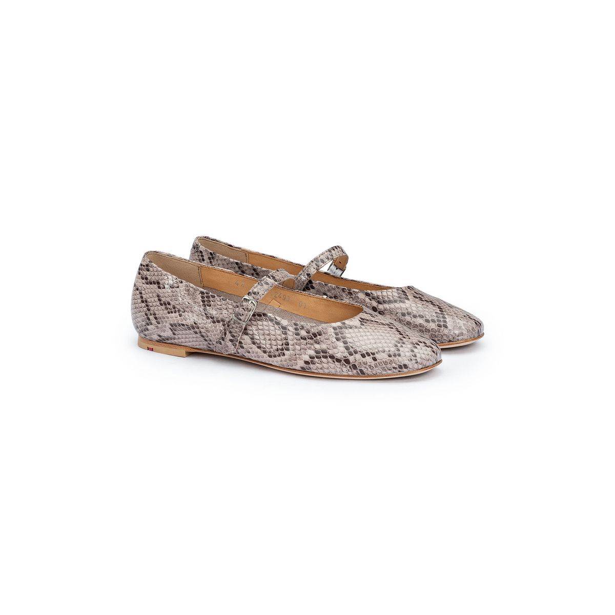 Mary Jane Ballerinas mit Schlangenprägung