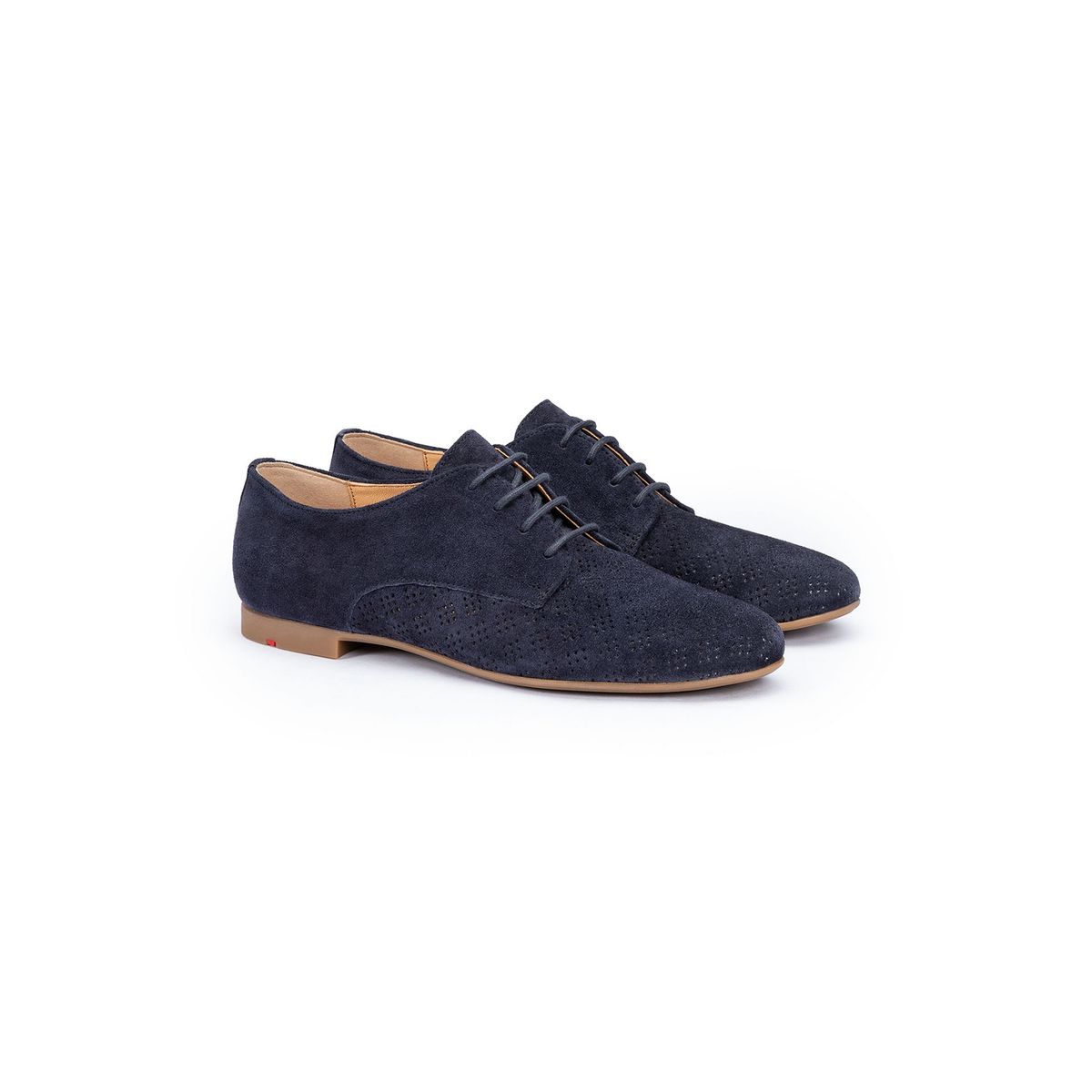Gelochte Schnürschuhe aus Veloursleder