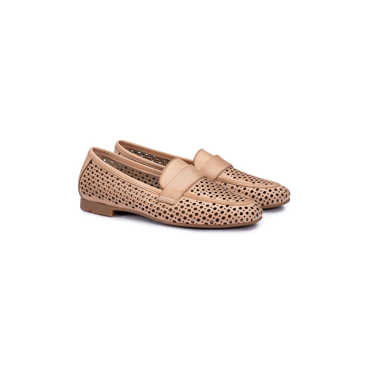 Gelochte Penny-Loafer aus Glattleder