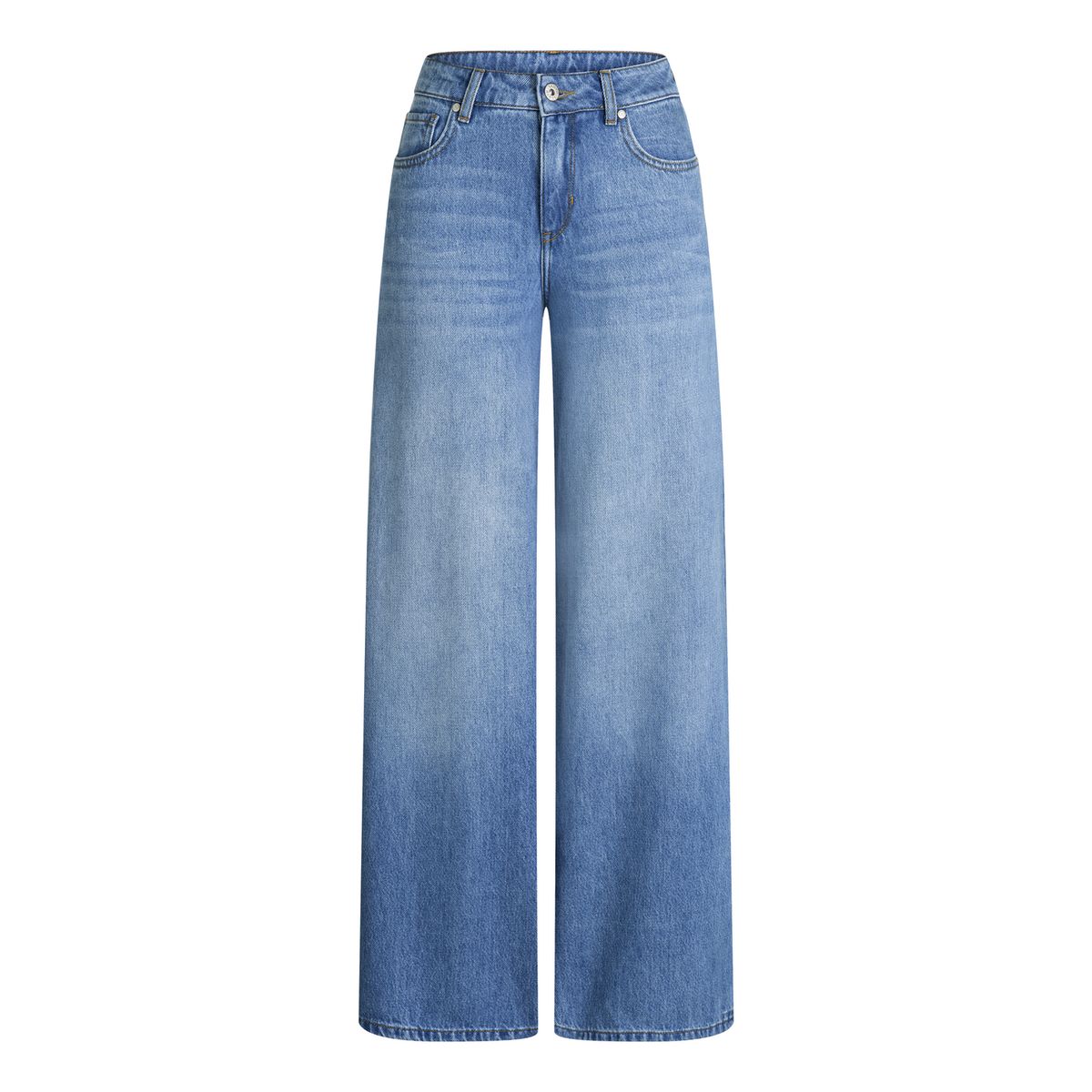 High-Waist Wide-Leg Denim-Hose