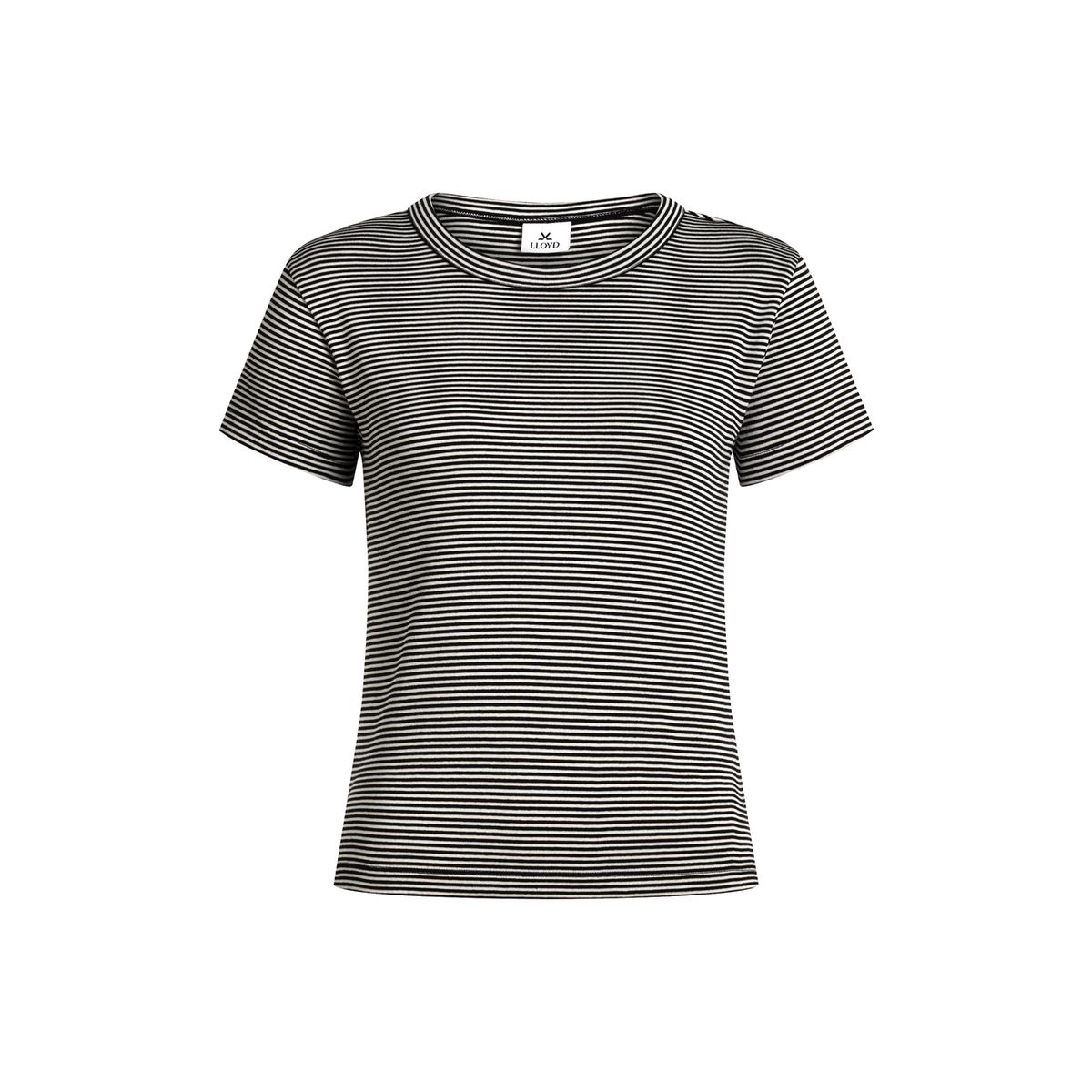 Gestreiftes Rundhals-T-Shirt aus Baumwolle