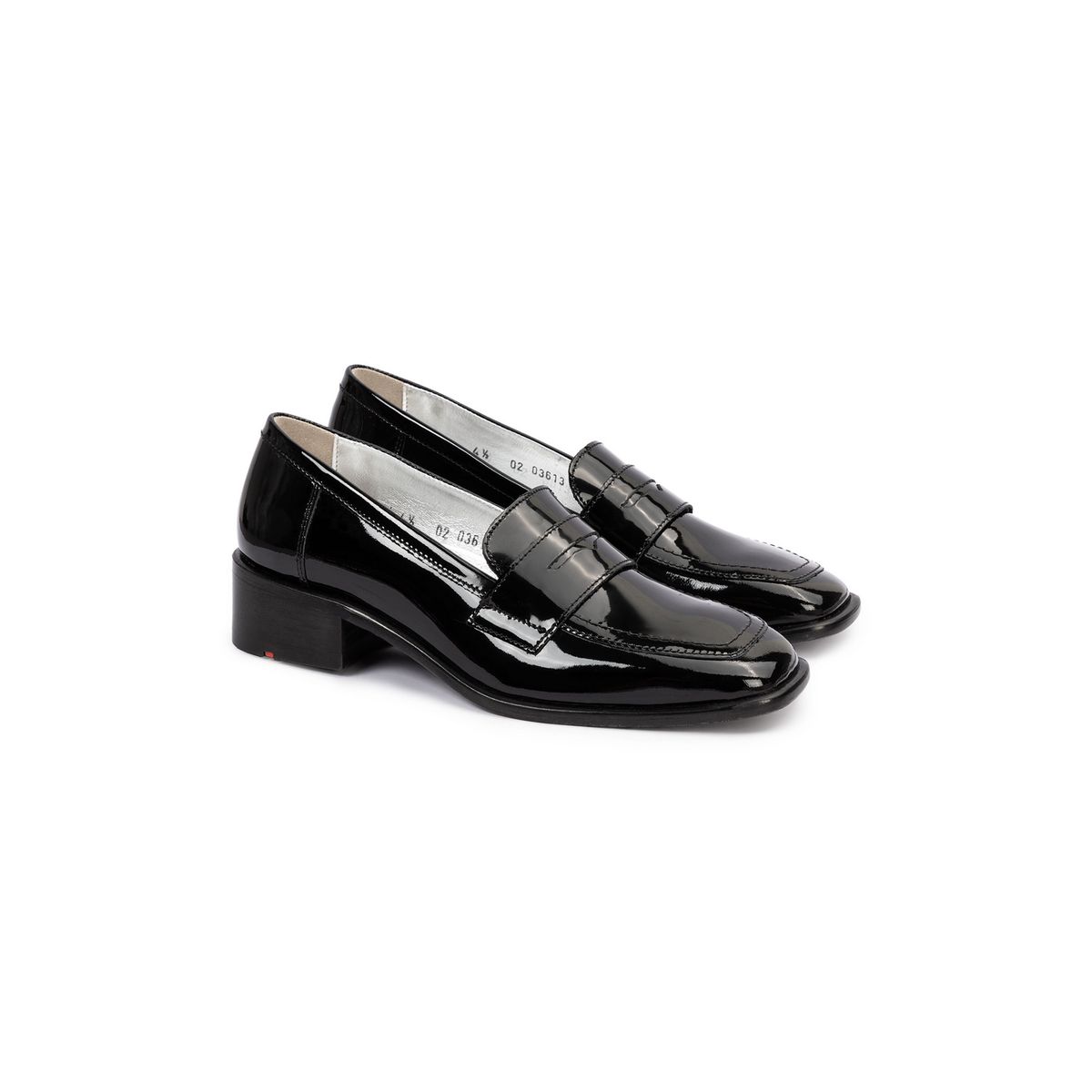 Lack-Loafer mit Karree-Spitze
