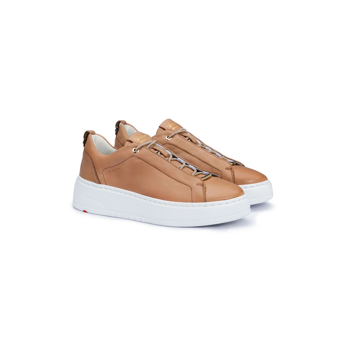 Minimalistische Leder-Plateau-Sneaker