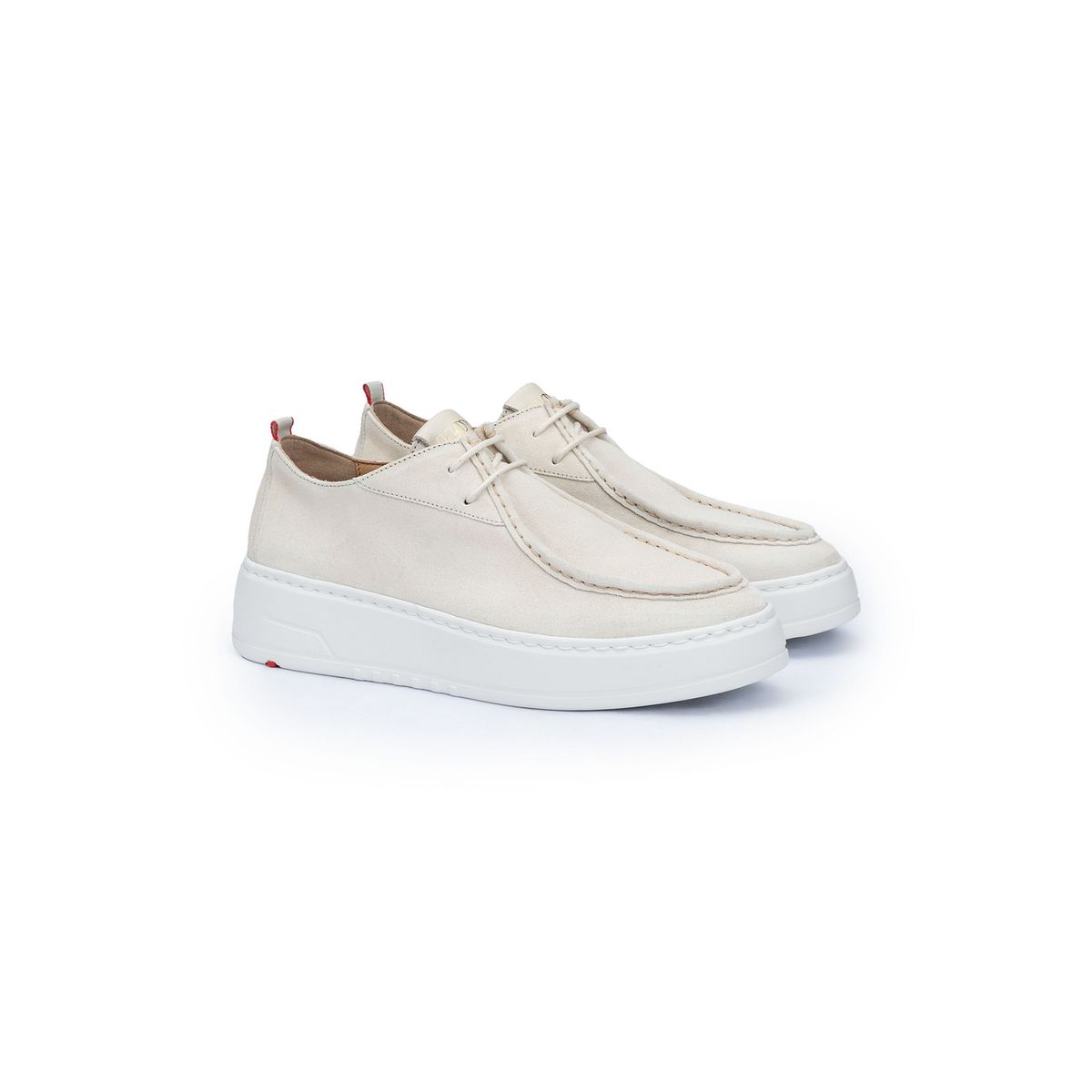 Suede-Plateau-Sneaker im Moccasin-Stil