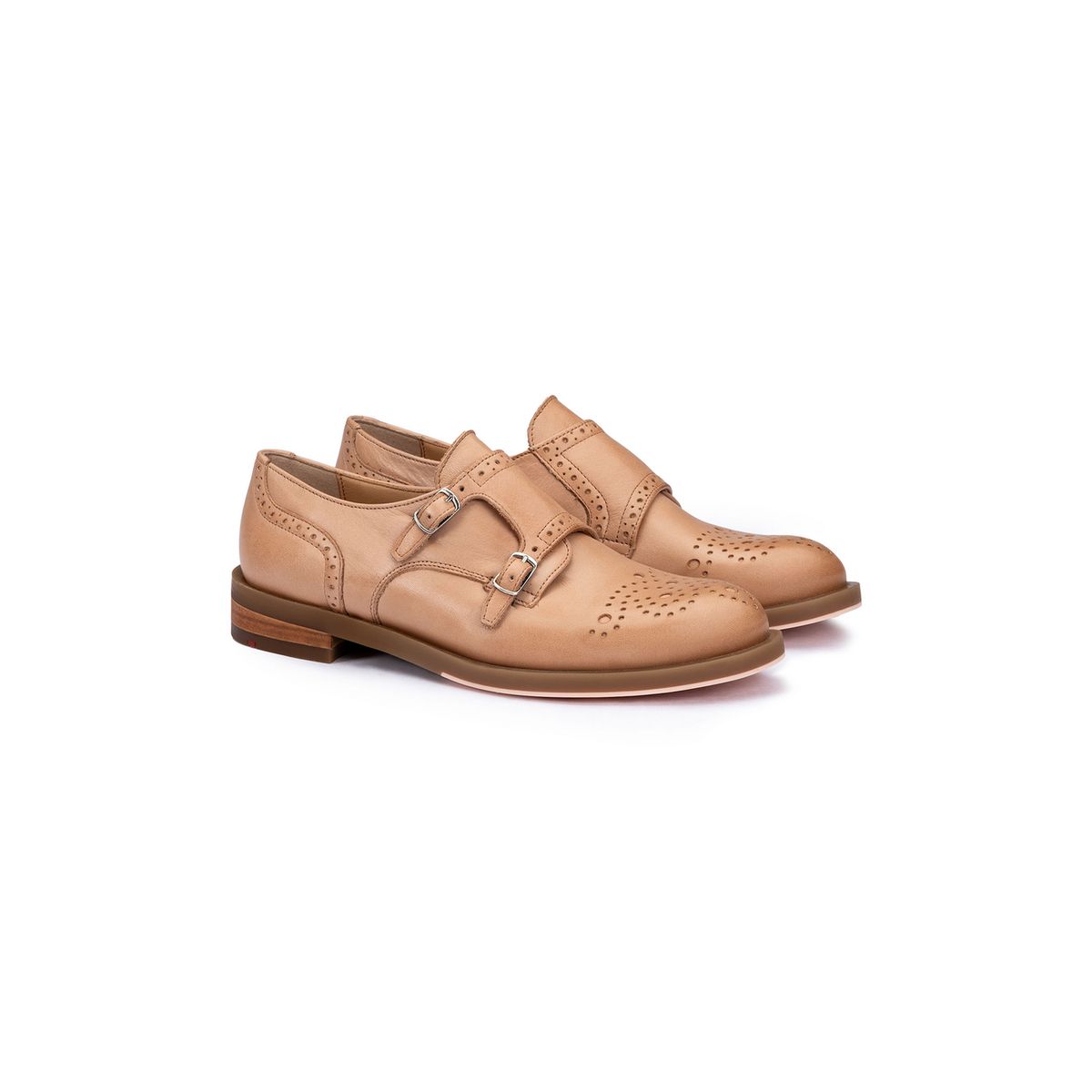 Elegante Doppel-Monks mit Budapester-Muster