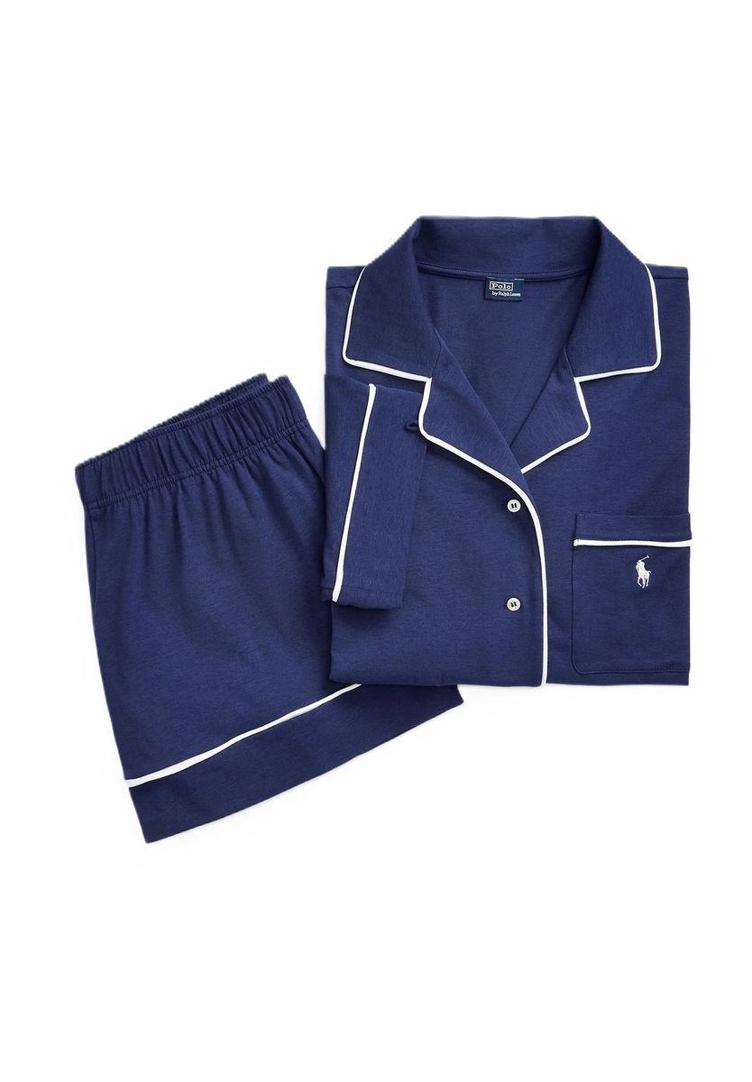 Jersey-Pyjama-Set mit Paspelierung