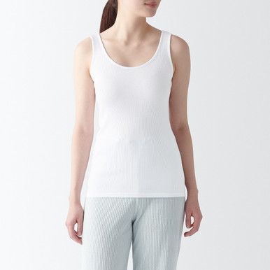Nahtloses Tanktop aus Rippbaumwolle