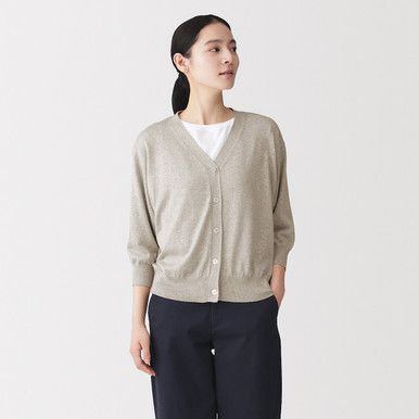 Locker geschnittene Lyocell-Mix Strickjacke