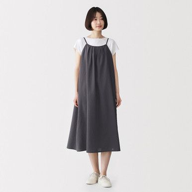 Atmungsaktives Plissee-Camisole-Midi