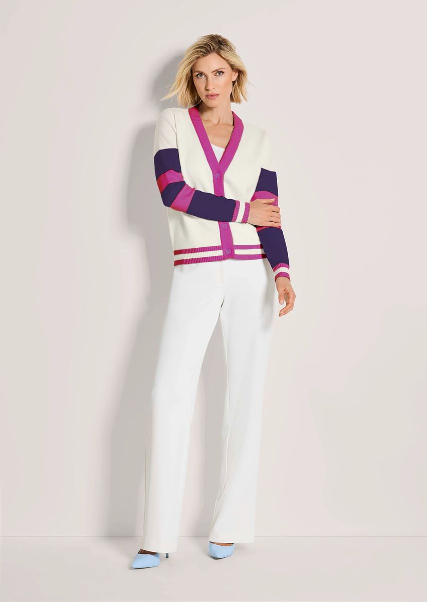 Gestreiftes V-Ausschnitt Layering-Teil