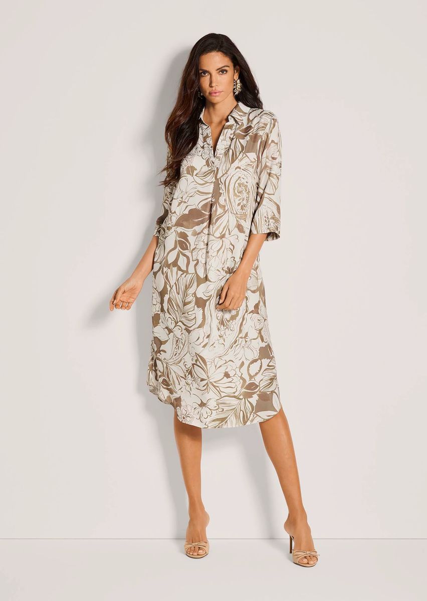Lockeres Hemdblusenkleid mit Blumenmuster