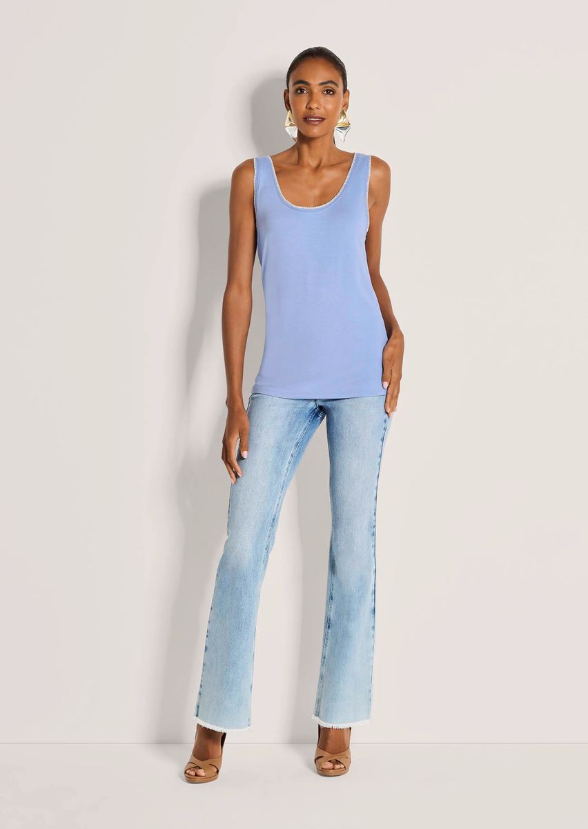Tanktop mit Metallic-Paspelierung