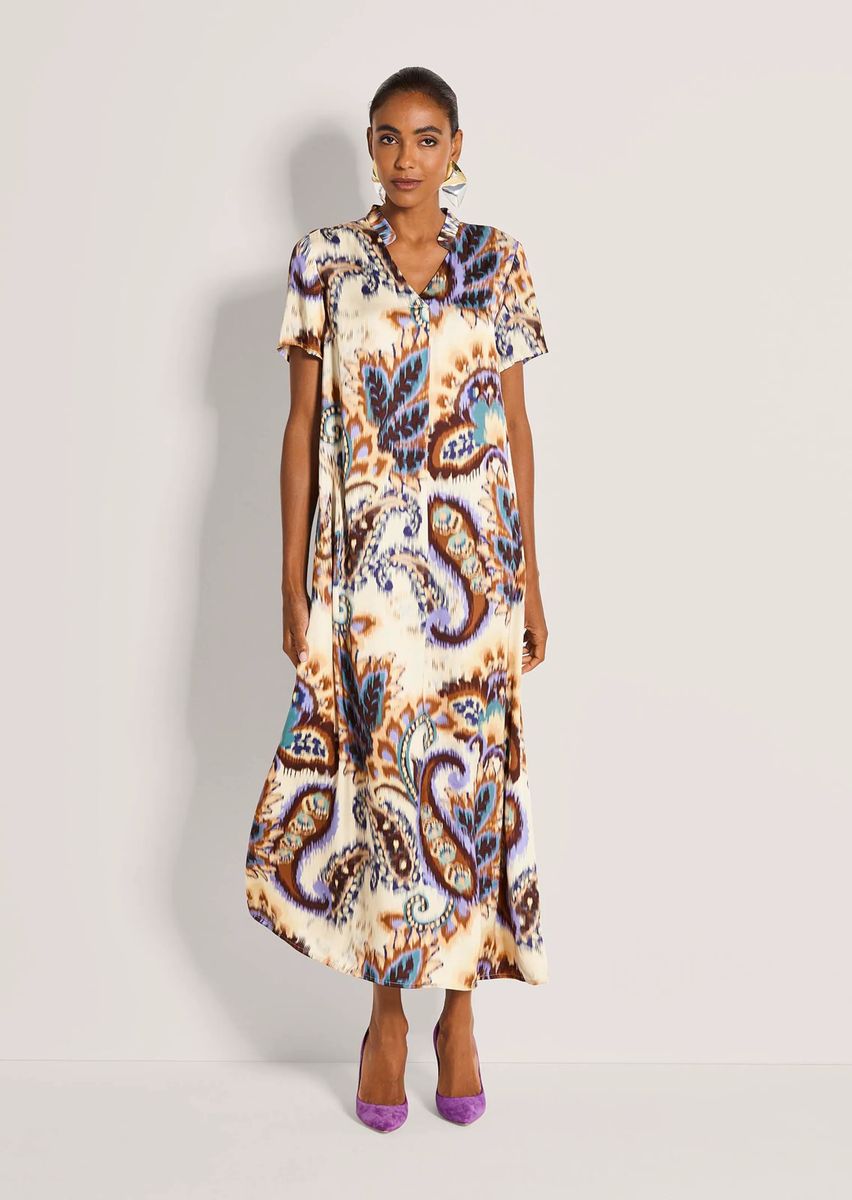 Fließendes Midi mit Paisley-Muster