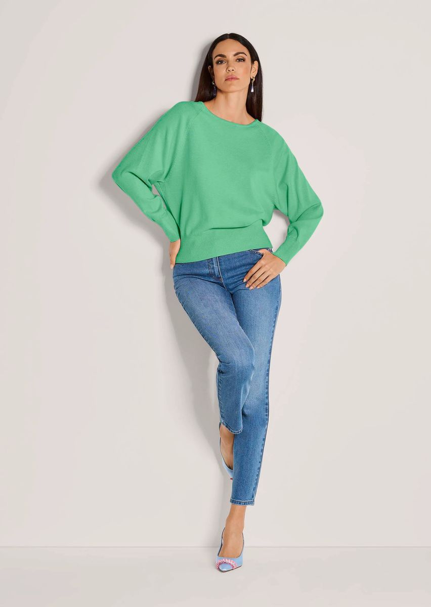 Feinstrickpullover mit Fledermausärmeln