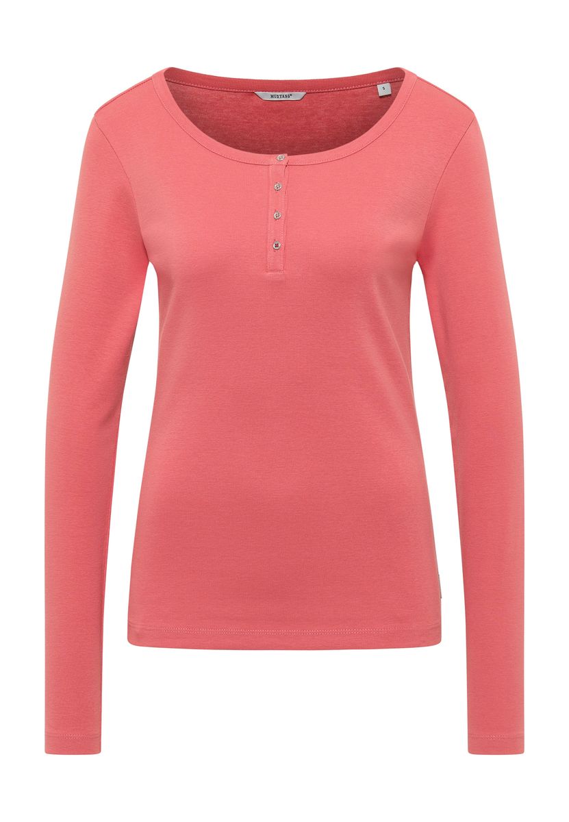 Langarm-Henley-Shirt aus Baumwolle