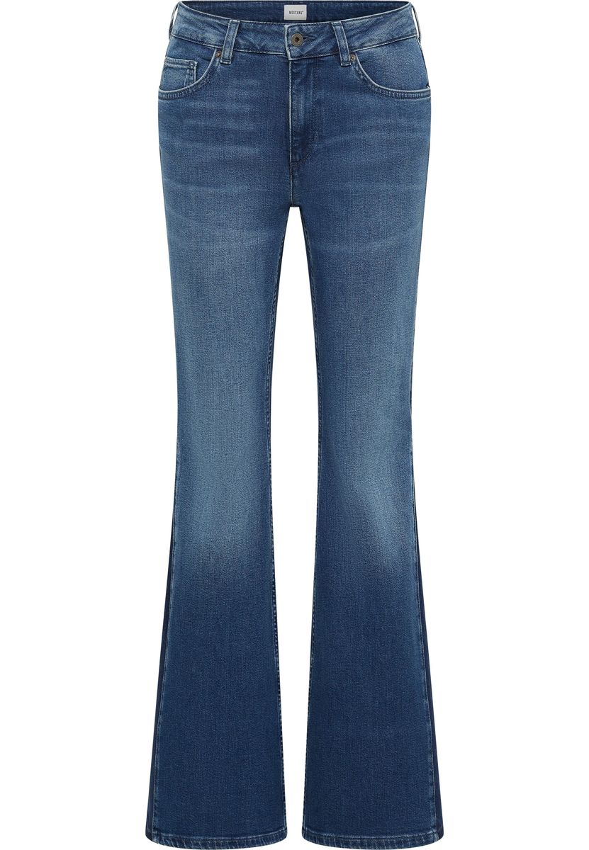 Mid-Rise Schlagjeans aus Denim