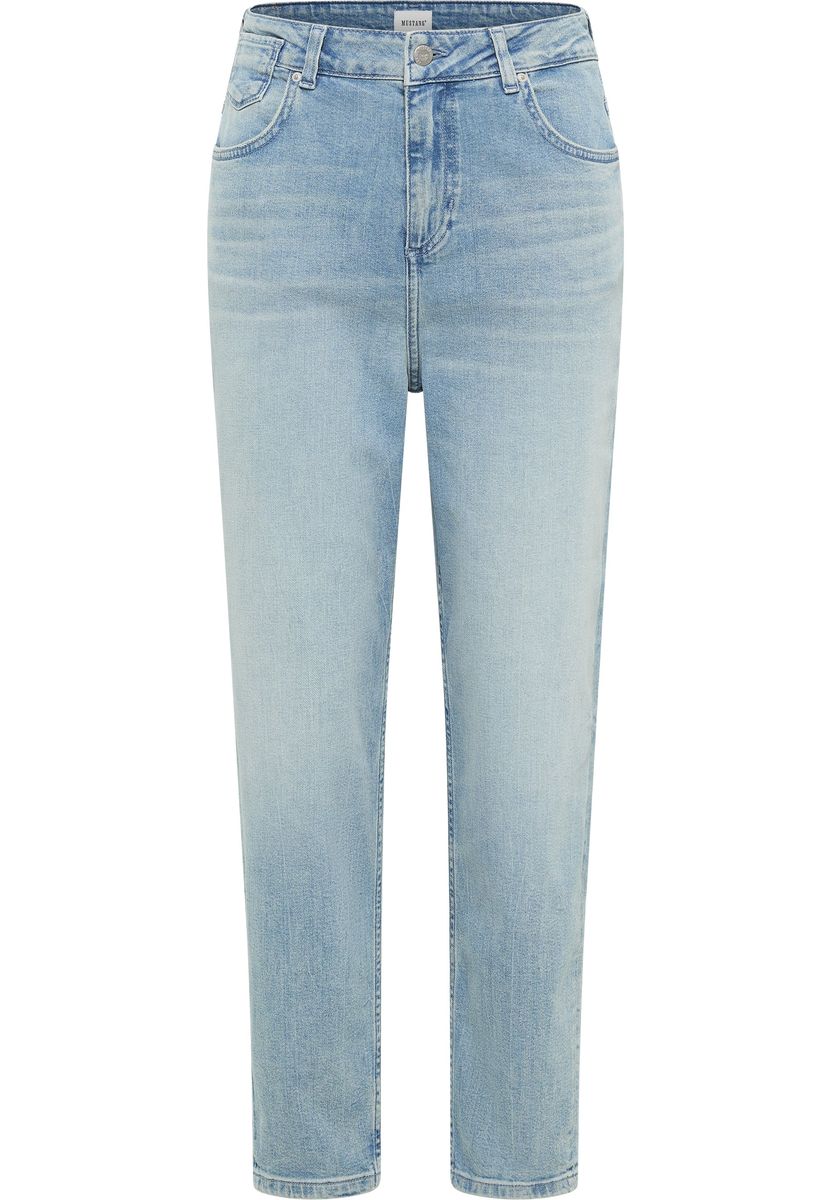 Tapered-Jeans mit hohem Bund