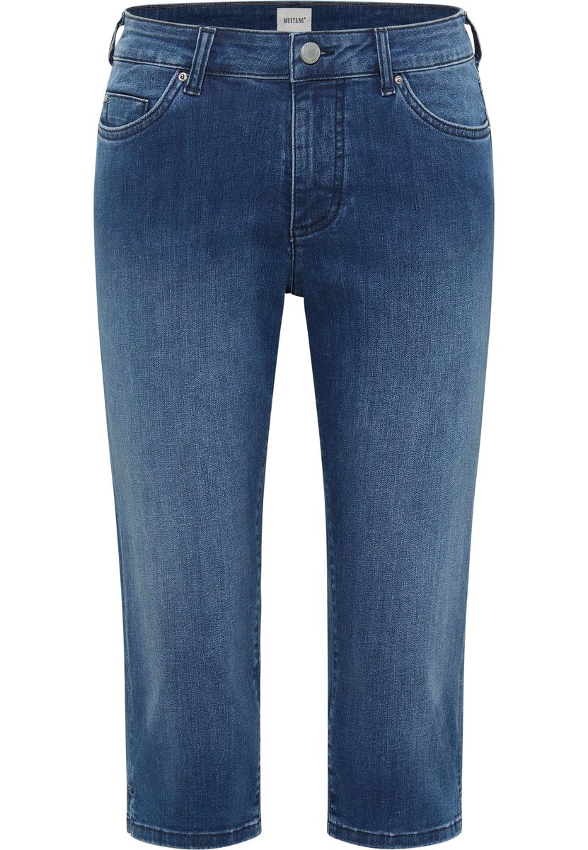 Schmal geschnittene Denim Capri Jeans