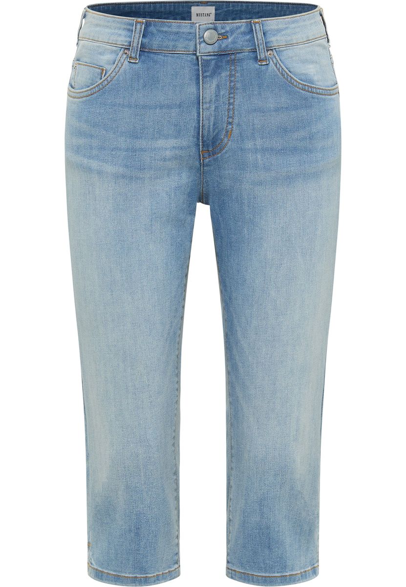 Schmal geschnittene Denim-Capri-Hose