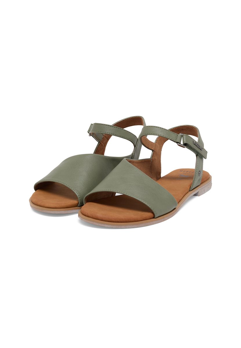 Minimalistische flache Sandalen mit Fesselriemen
