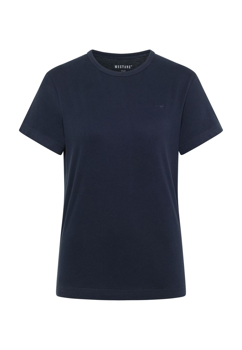 Schlichtes Baumwoll-T-Shirt mit Rundhalsausschnitt