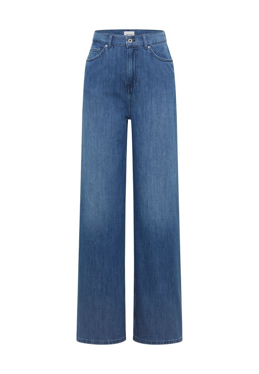 Hochtaillierte Jeans mit weitem Bein