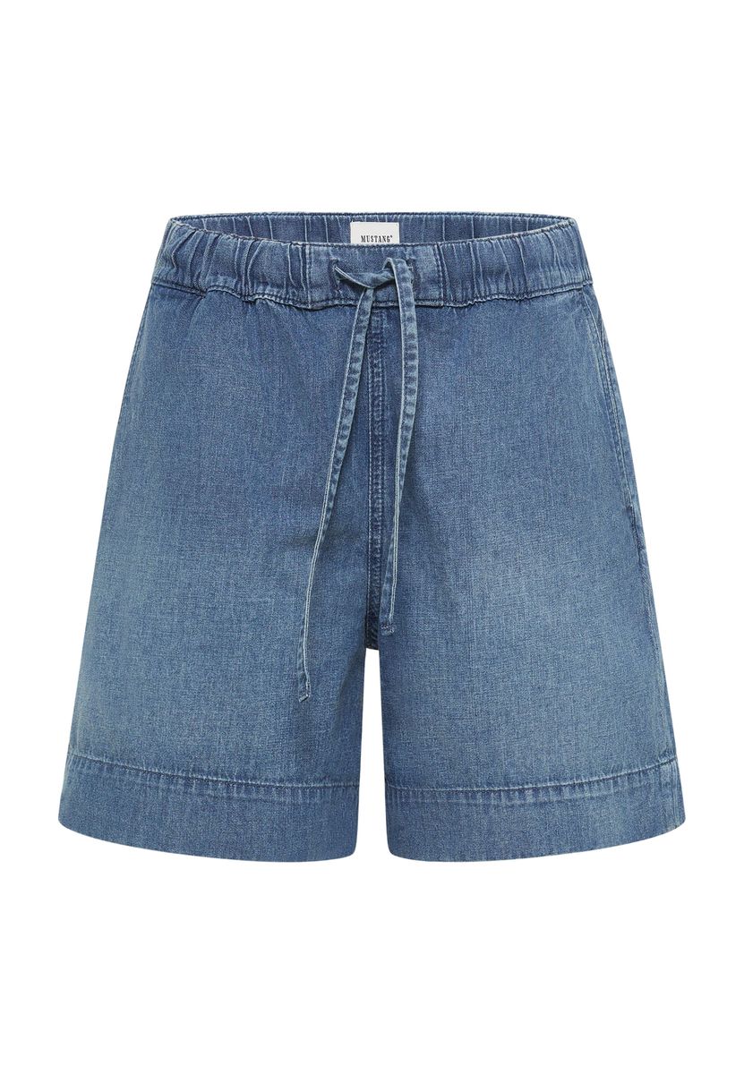 Lockere Denim-Shorts mit Tunnelzug