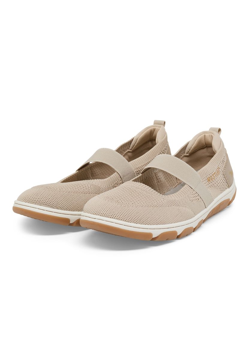 Atmungsaktive Strick-Ballerinas mit Riemen