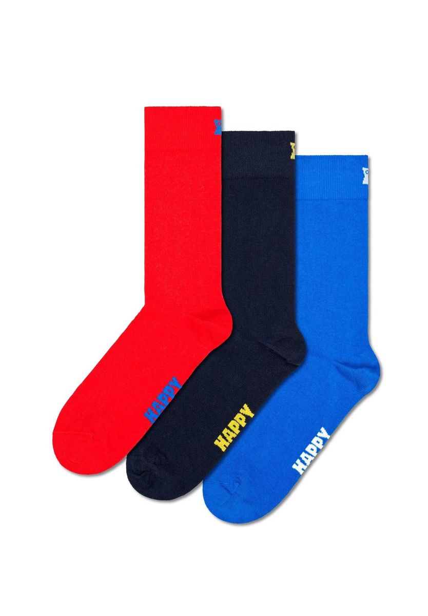 Einfarbige Baumwoll-Crew-Socken