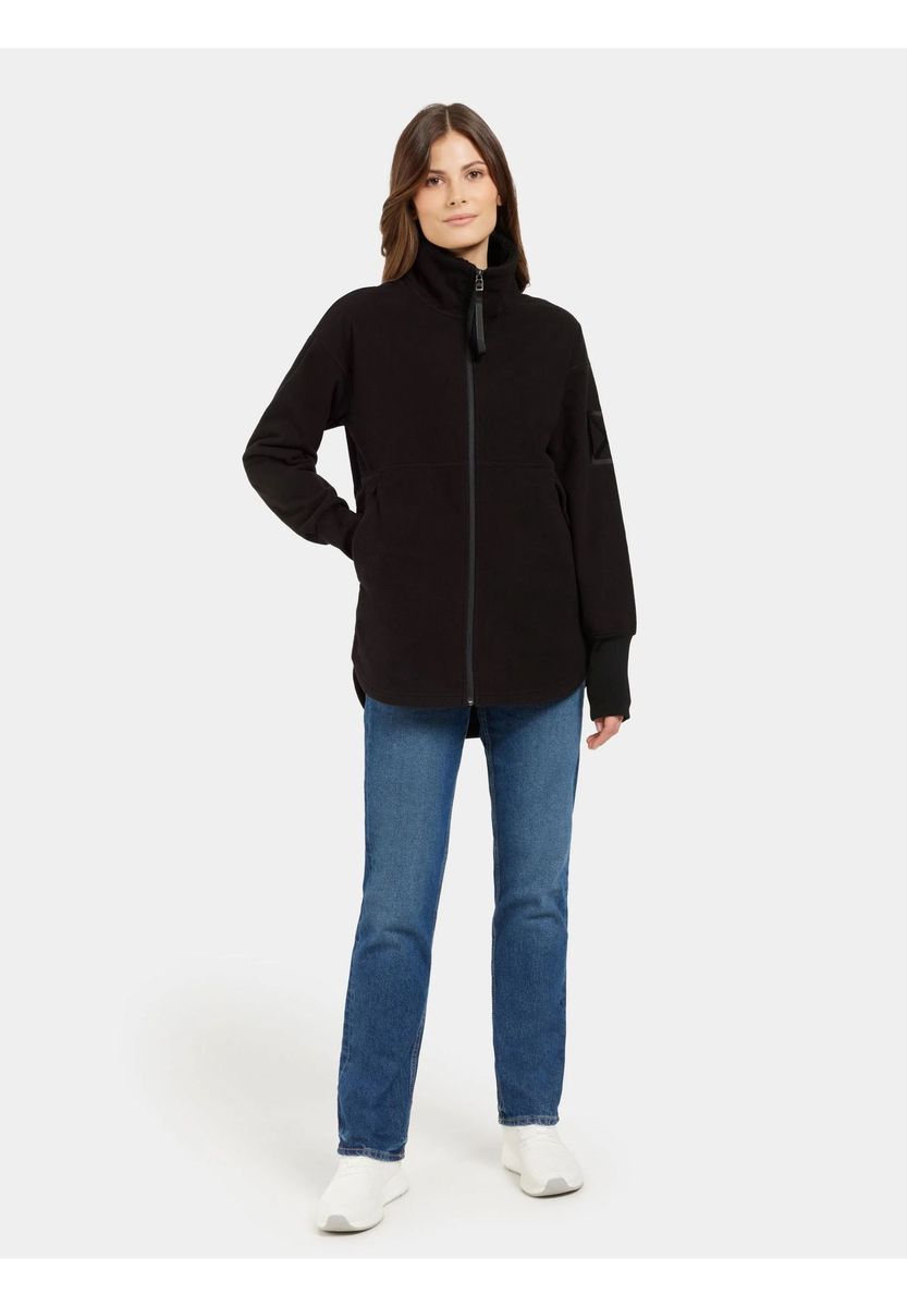 Fleecejacke mit Stehkragen und Reißverschluss