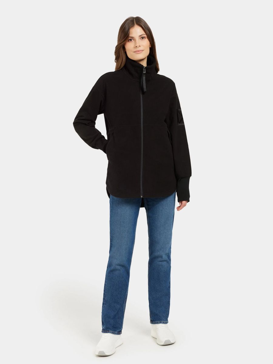 Fleecejacke mit Stehkragen und Reißverschluss