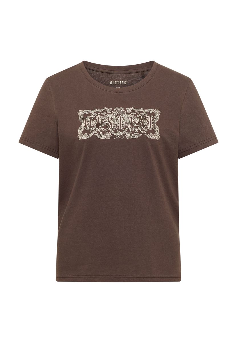 Vintage-Grafik-T-Shirt mit Spitzenmuster