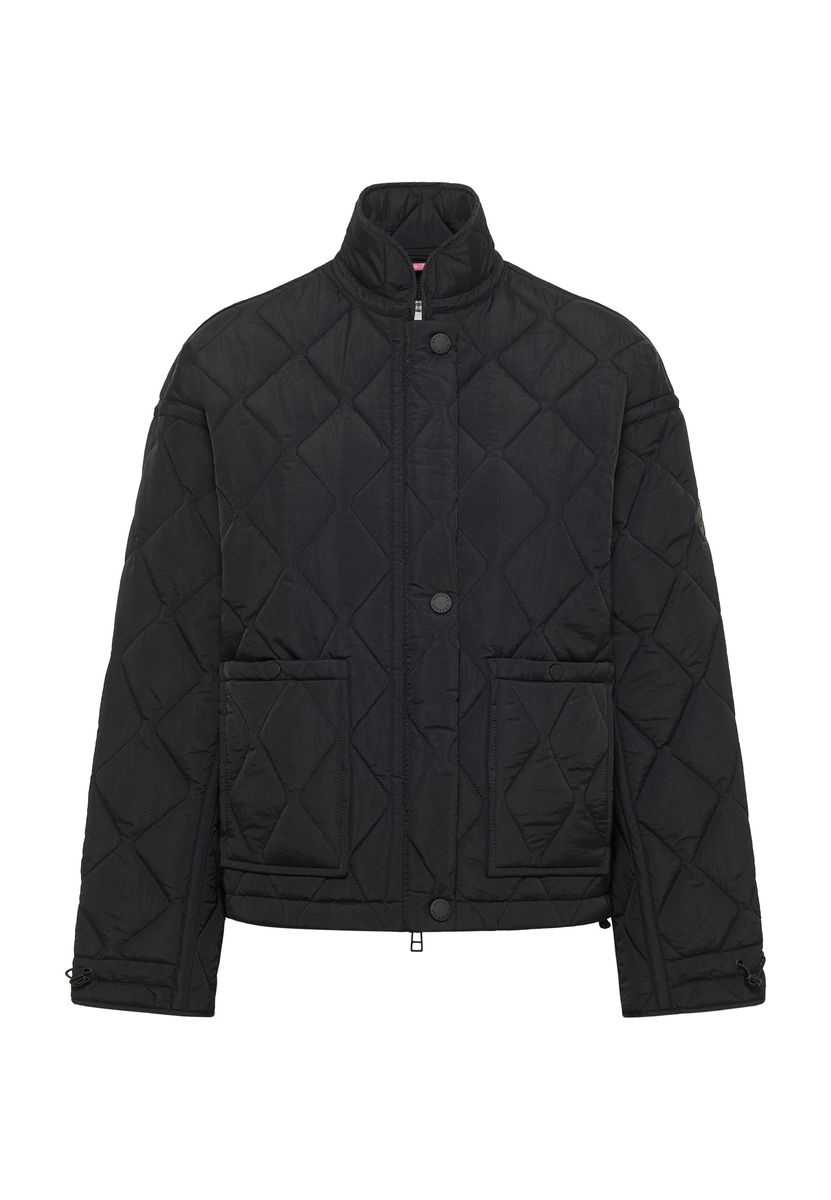 Kastige Steppjacke mit Stehkragen