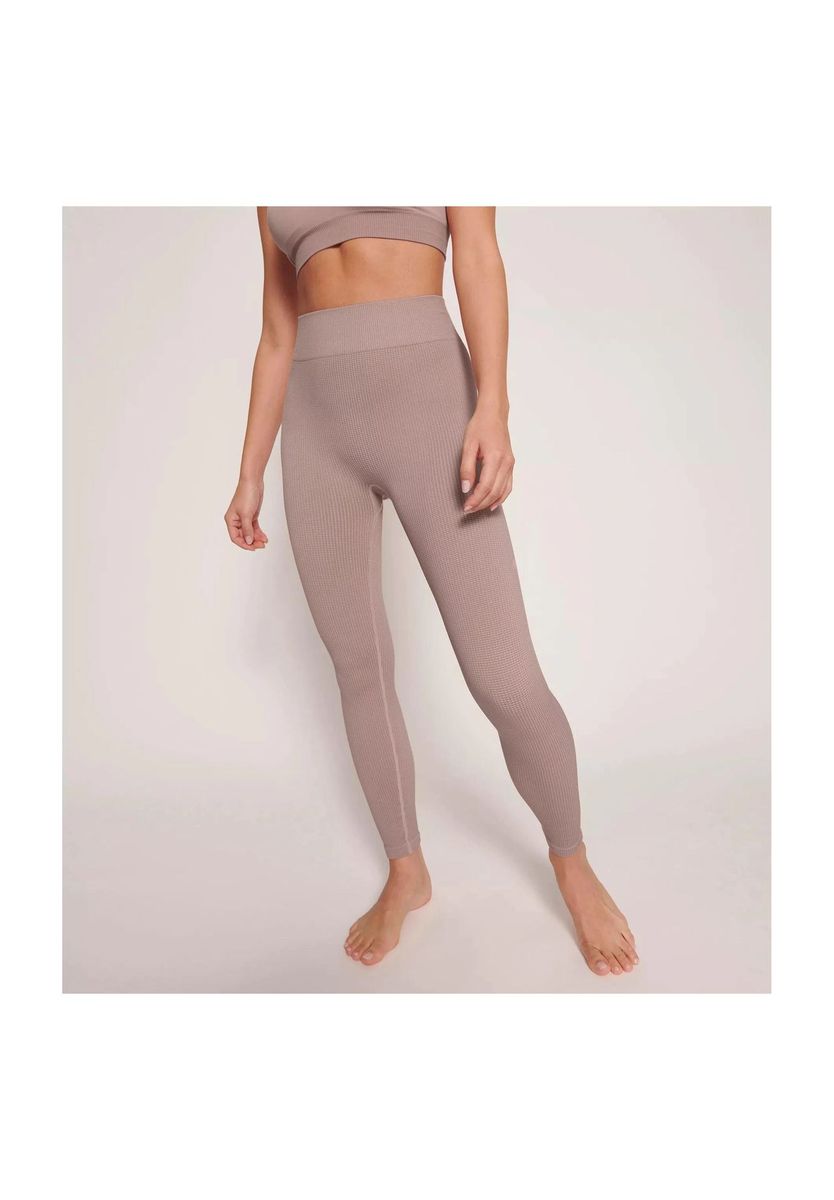 Hoch taillierte Ripp-Leggings