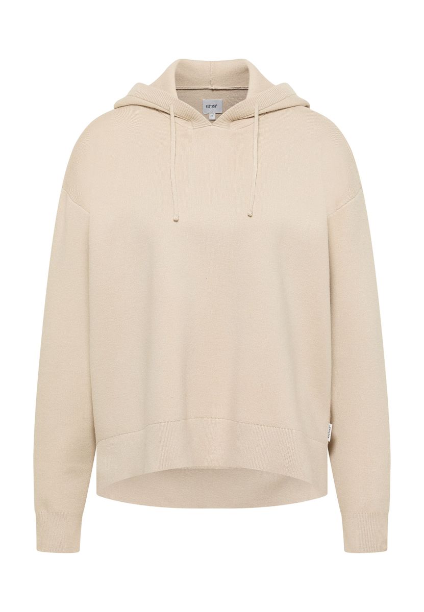 Lässiger Strick-Hoodie mit Seitenschlitzen