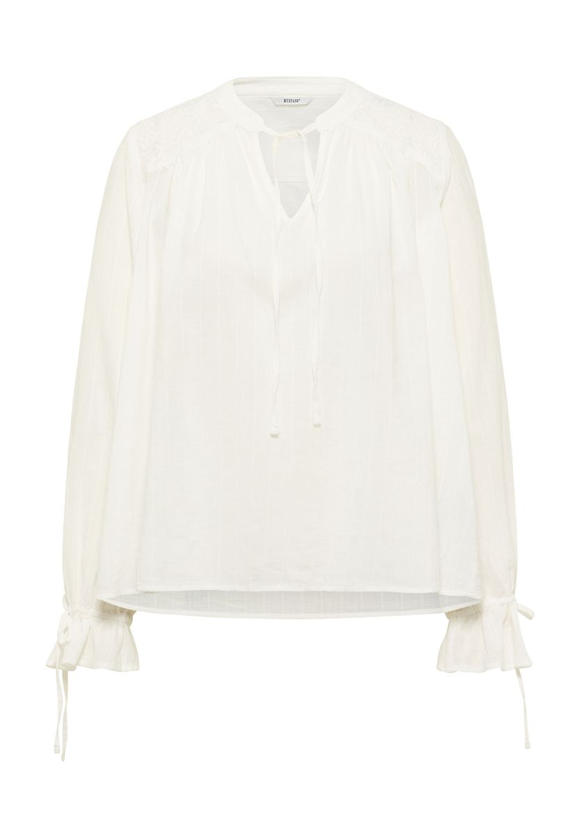 Feminine Schluppenbluse mit Volants