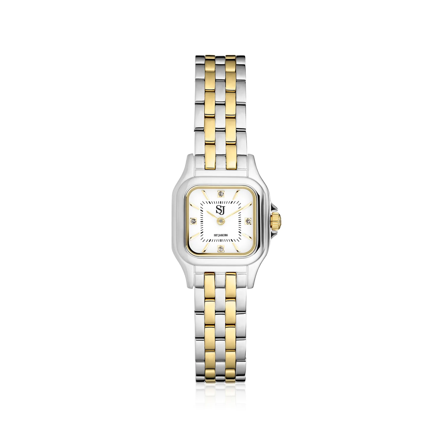 Bicolor Armbanduhr in Kissenform