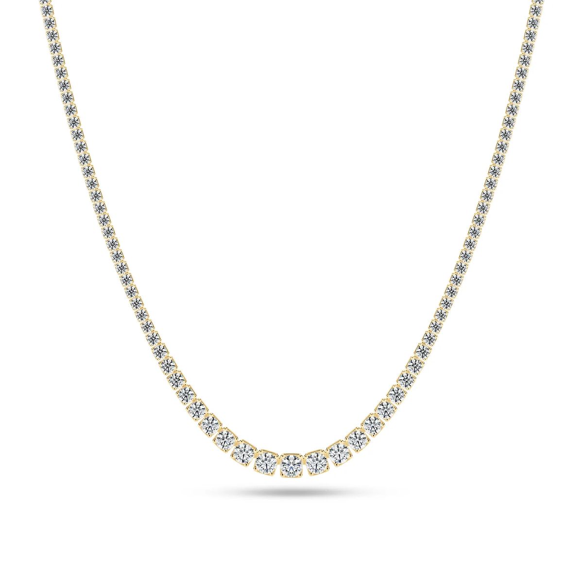 Abgestufte Diamant Tennis Halskette