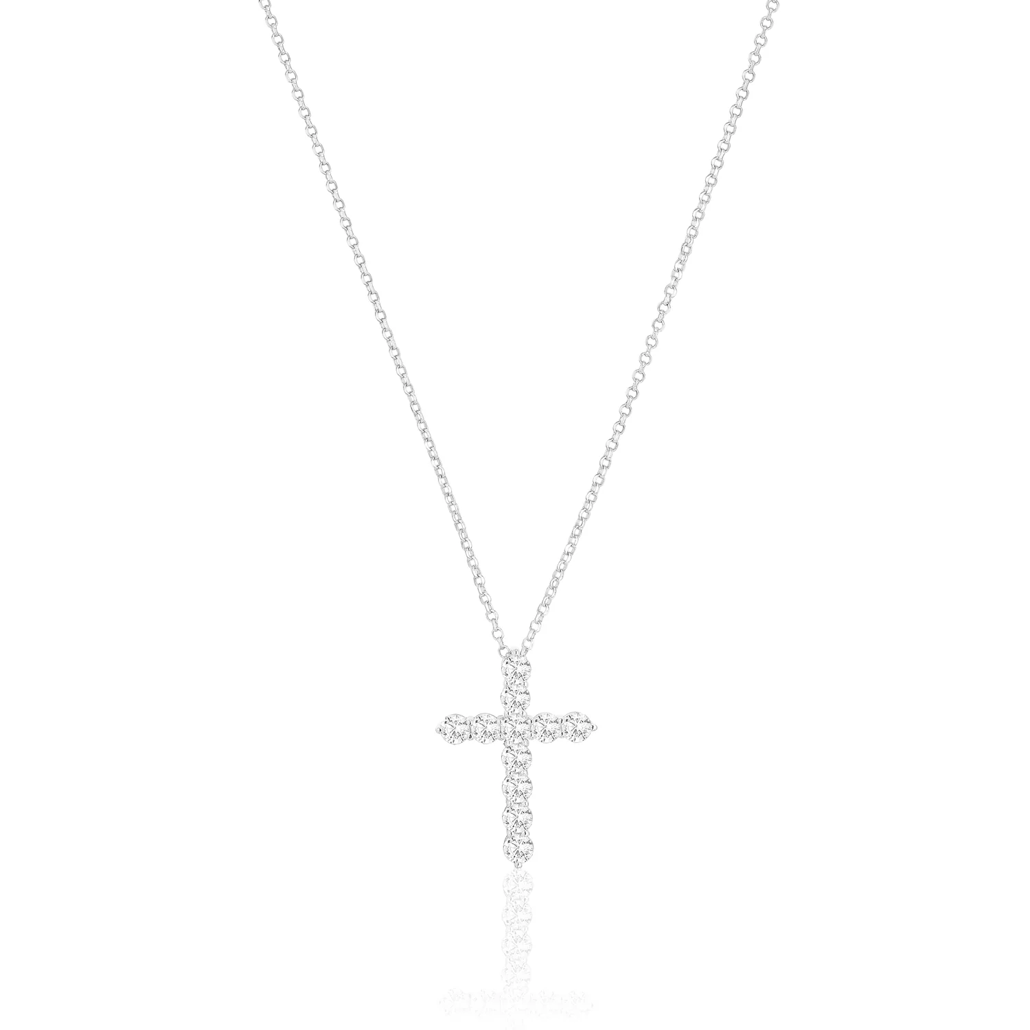 Zierliche Pavé-Kreuz-Halskette