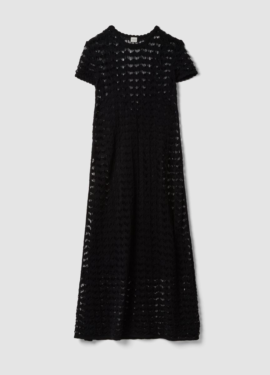 Maxikleid mit Zickzack-Lochmuster