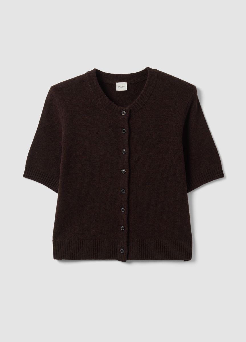 Feinstrick-Cardigan mit Kurzarm