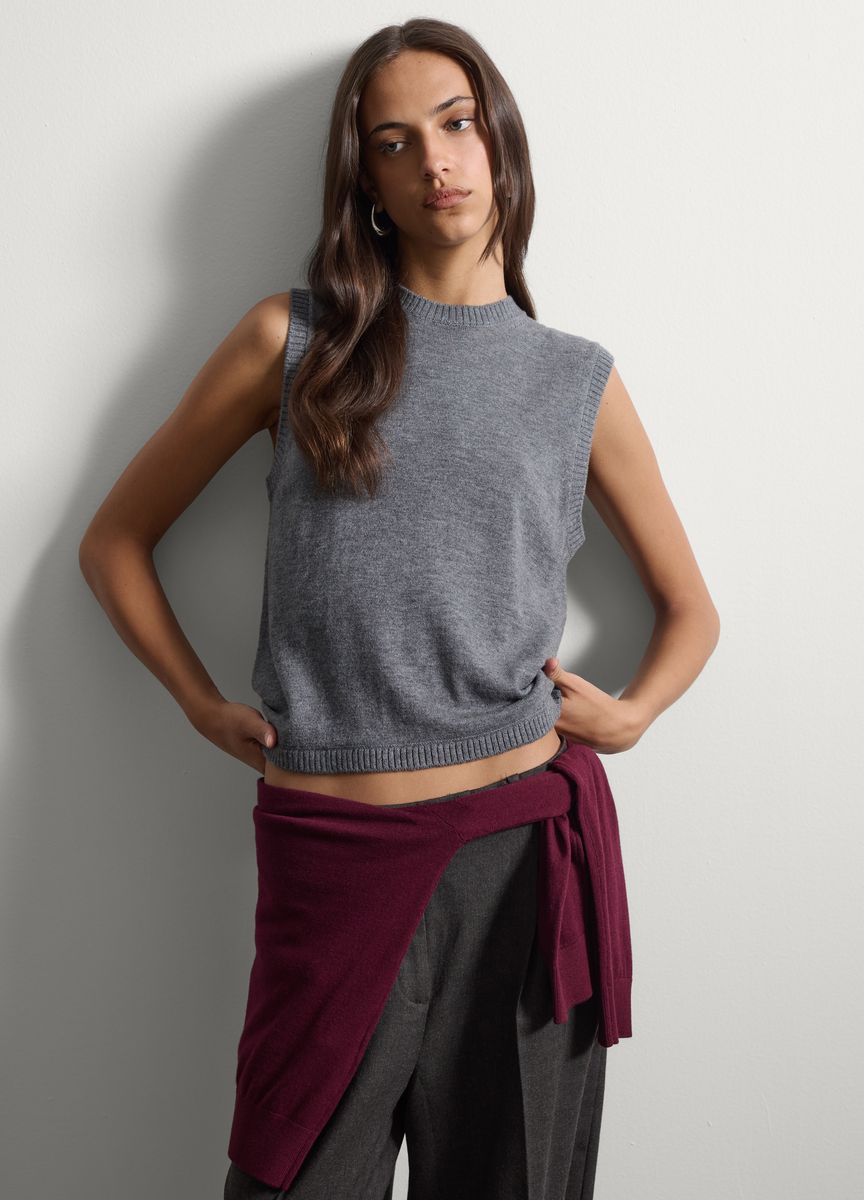 Minimalistisches Ärmelloses Strick-Top