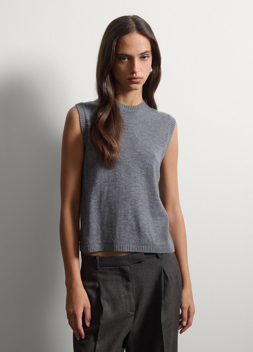 Minimalistisches Ärmelloses Strick-Top