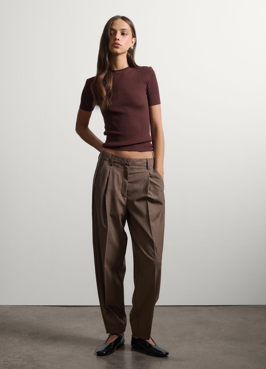 Konische Bundfaltenhose