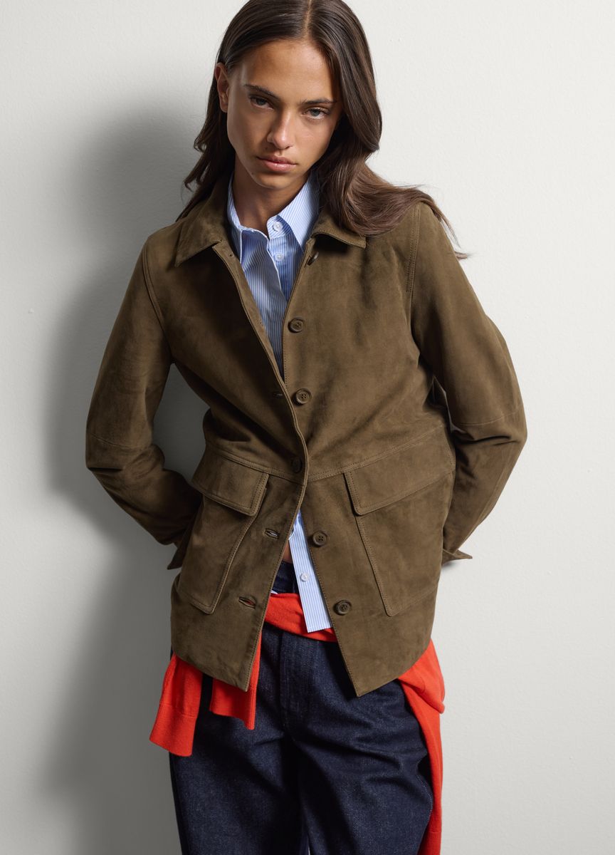 Utility-Feldjacke aus Wildleder