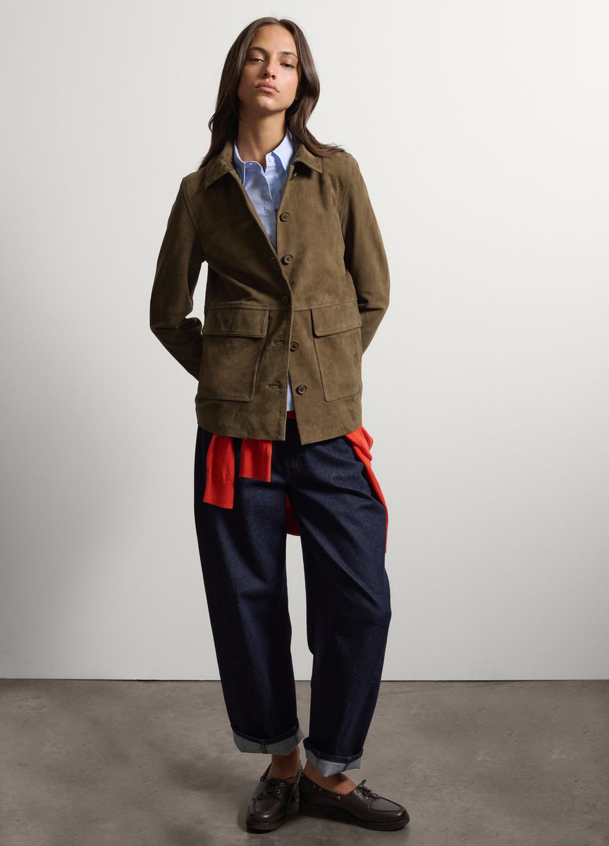 Utility-Feldjacke aus Wildleder