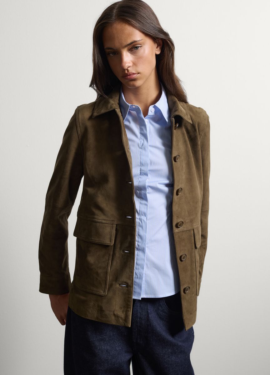 Utility-Feldjacke aus Wildleder