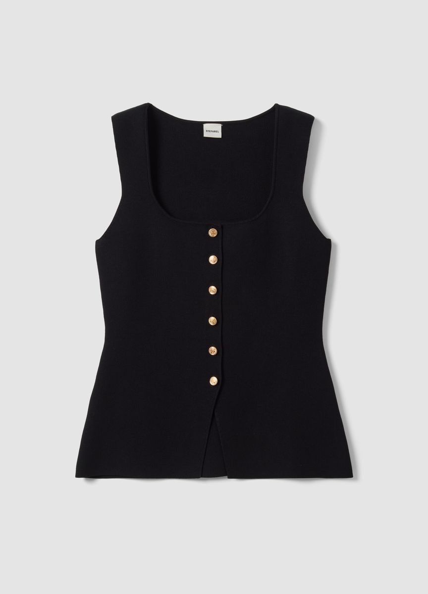 Elegantes Stricktop mit eckigem Ausschnitt