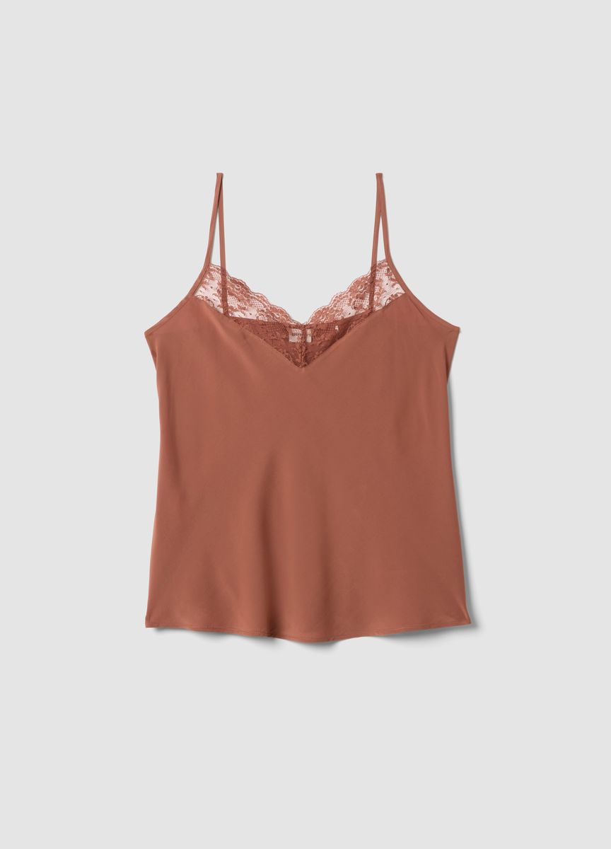 Zartes Camisole-Top mit Spitzenbesatz